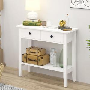 soges Mesa Consola Table Console Mesa Auxiliar con 2 Cajone…