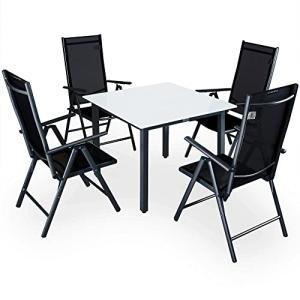CASARIA® Comedor de Jardín Bern 4 1 Aluminio 1 Mesa 90x90 y…