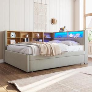 Moimhear Sofá cama, cama nido de 90 x 190 cm, con enchufe U…