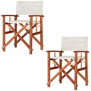 CASARIA® 2X Sillas de Director Crema Cannes Silla de Jardín…