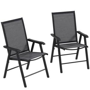 Outsunny Juego de 2 Sillas de Camping Plegables Sillas Pleg…
