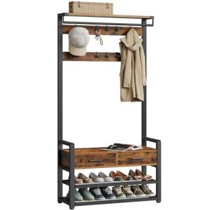 VASAGLE Perchero Recibidor, Mueble de Entrada con 10 Gancho…