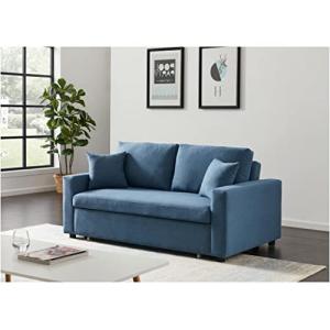 Vente-unique-Sofá Cama de 3 plazas de Tela INIZOR - Turques…