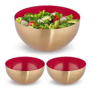Set 3 Ensaladeras Redondas Ø 25 cm, Frutero Acero Inoxidabl…