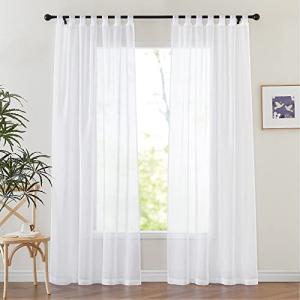 PONY DANCE Cortinas Blancas Transparentes con Trabillas Cor…