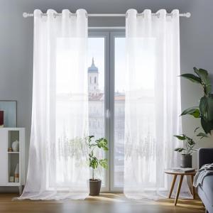 Deconovo Cortinas Transparentes con Ojales, Cortinas de Gas…