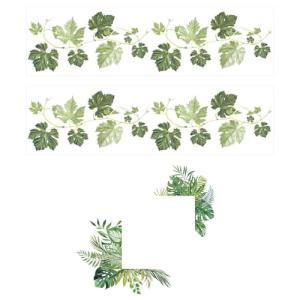 2 pegatinas de pared de hojas verdes, 1 pegatina de pared p…