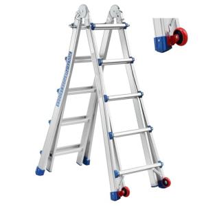 TEENO Escalera de Aluminio Multifunción 5.1 M| 5x5 Peldaños…