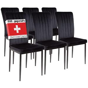 Silla de comedor Albatros Modena, Set de 6 sillas, negro, c…