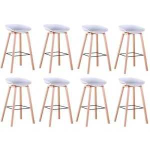 BenyLed Juego de 8 Taburetes de Bar con Patas de Madera de…