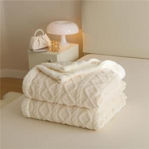 Chickwin Color Sólido Manta Sherpa,Jacquard Manta de Felpa…