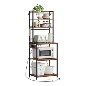 WOLTU Estantería Cocina con Enchufes, Soporte para Microond…