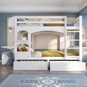 HYSZ Litera para niños, cama doble, cama infantil multifunc…