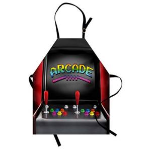 ABAKUHAUS Videojuegos Delantal de Cocina, Consola Arcade Vi…