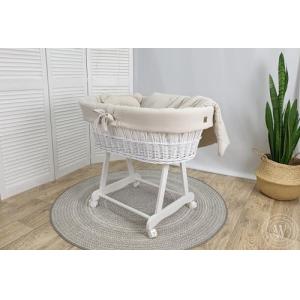 Moisés blanco con estructura, colchón y ropa de cama, moisé…