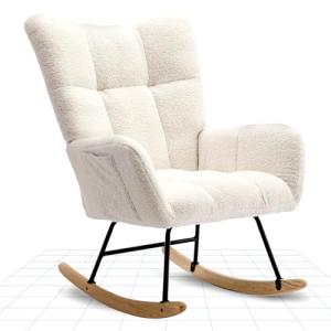 FLEXISPOT Silla Mecedora con Respaldo Alto y Reposabrazos –…