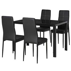 HOMCOM Conjunto de Comedor de Mesa y 4 Sillas 5 Piezas Jueg…