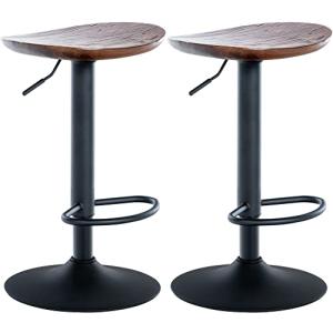 CLP Set De 2 Taburetes De Bar Skelde con Asiento De Madera…