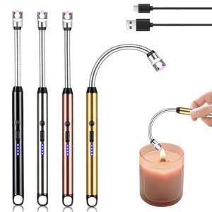 4 mecheros eléctricos, recargables por USB, con candado de…