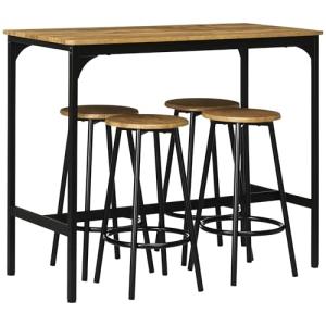 HOMCOM Conjunto de Mesa Alta de Bar y 4 Taburetes Mesa Alta…