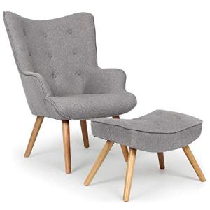 Menzzo Lylou Silla/Sillón, Tela, Gris Claro, 64