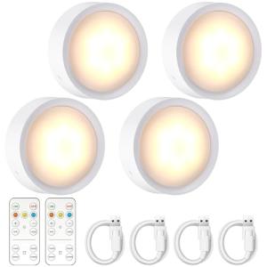 JOFLVA Luz LED Nocturna Recargable USB 4PCS, Luz Armario 10…