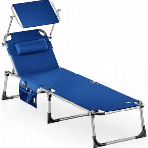 CASARIA® Tumbona Playa Plegable Parasol hasta 180kg 210cm R…