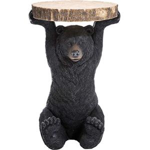 Kare Design Mesita auxiliar Animal Bear, negro/marrón, redo…