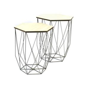 THE HOME DECO FACTORY – Juego de 2 mesas Nido con Estructur…