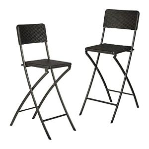 relaxdays 2 Taburetes de Cocina Altos Plegables, Estilo Rat…