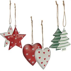 com-four® 6X Adornos Colgantes para Navidad 9 x 9 cm - Símb…