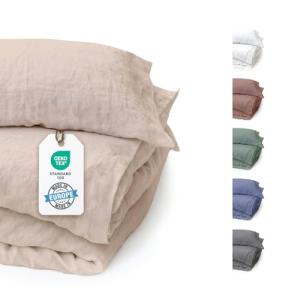 BLUE MOON Ropa de cama de lino de 140 x 200 cm, certificado…