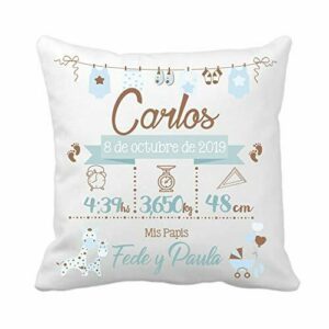 Kembilove Cojín Personalizado Natalicio para Bebes – Cojín…