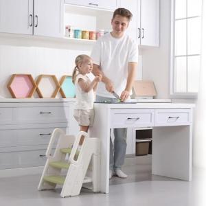 hoopyosms Taburete Plegable Niños, Escalera Plegable de 3 P…