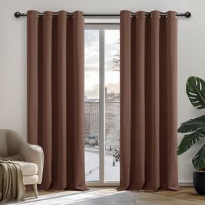 Deconovo Cortinas Opacas Cortinas Ignífugas con Ojales para…