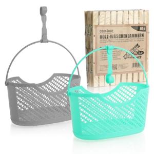 com-four® Juego de 62 Pinzas para la Ropa - Soporte para Ro…