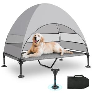 Snagle Paw Cama para perro con dosel, negro-gris-XL