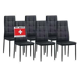 Albatros Silla de Comedor Rimini, Set de 6, Negro, SGS Prob…