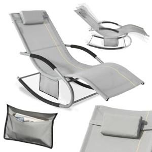 SoBuy Muebles de Jardin Mecedora Silla Tumbona de Exterior…