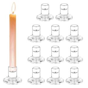 12 Portavelas De Vela Modernos, Portavelas De Cristal Trans…
