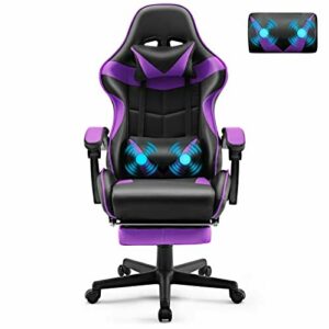 Soontrans Silla Gaming con Masajeador, Gamer con Reposapiés…