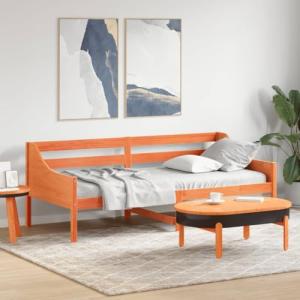 Vetnasa Diván sin colchón marrón Cera 100x200 cm Madera Mac…