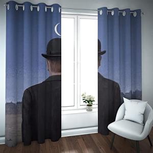 HengYun ART Rene Magritte Style Curtain Night Black Suit Ma…