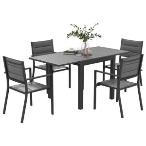 Outsunny Juego de Muebles de jardín de Acero Mesa y sillas…