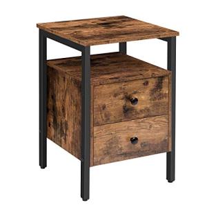 HOOBRO Mesita de Noche 40 x 40 x 61 cm, Mesa Auxiliar con 2…