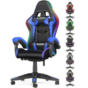 bigzzia Silla Gaming con Luces LED,Silla Ergonómica Gaming,…