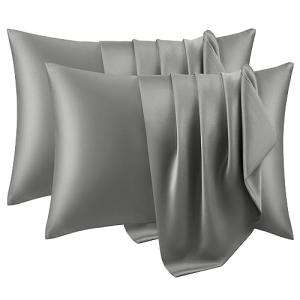 WOLTU Funda Almohada Saten Sedoso en Juego de 2 Piezas, Fun…