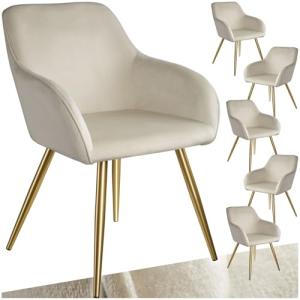 tectake® Juego de Sillas Tapizadas en Terciopelo, Sillas de…