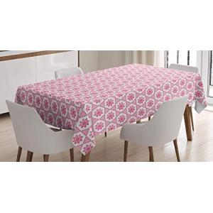 ABAKUHAUS Floral Mantele, Rosáceo Flores en los hexágonos,…
