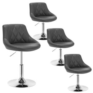 WOLTU Juego de 4 Taburetes Giratorios de Bar, Taburetes Alt…